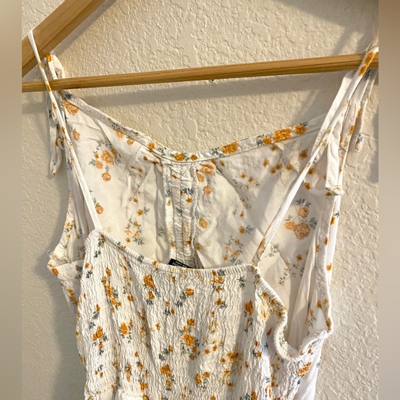 White and Orange Floral Print High Low Dress - Picture 5 of 6